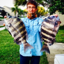 Ronnie with a couple chunky Sheepshead
