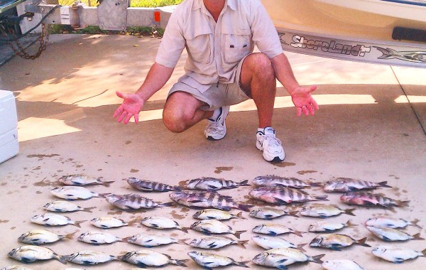 Leon with a days catch of Porgies
