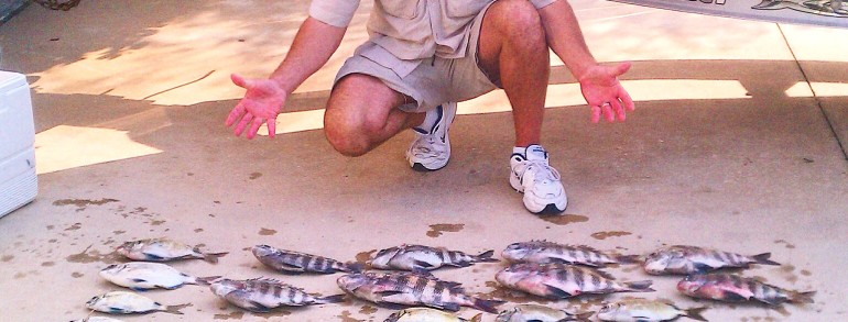 Leon with a days catch of Porgies
