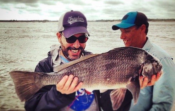 Tirso with a keeper Black Drum