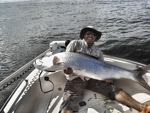 Hamid with his first Tarpon (prior to laws enacted for removing Tarpon from water)