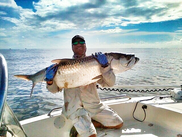Captain Steve with a Mayport Inlet Tarpon (prior to laws enacted for removing Tarpon from water)