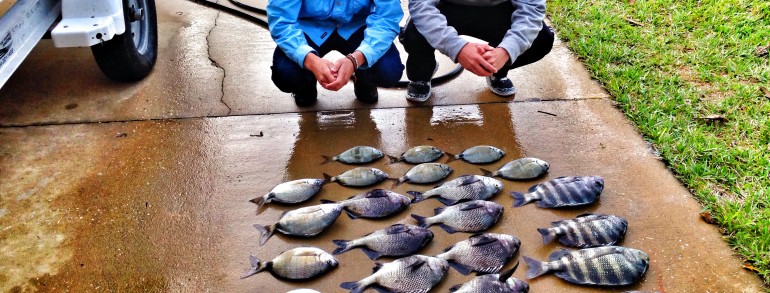 Ronnie and Joey with an Inlet mixed bag