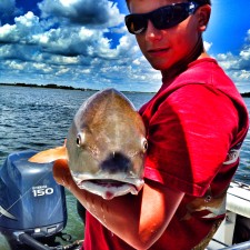 Aj showing off a big Red