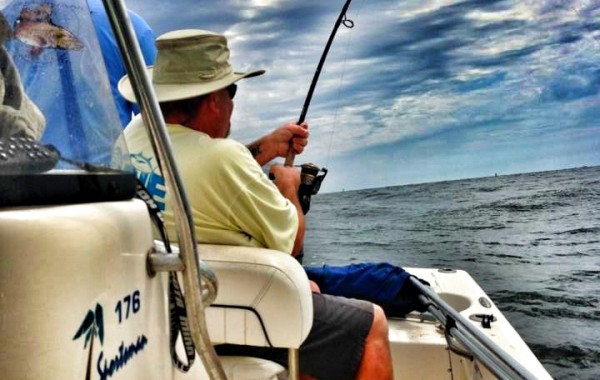 Dave fighting a monster Black Drum