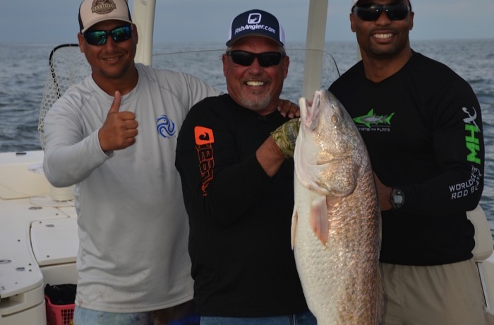 Henry waszczuk of “Fishing The Flats” with a healthy 44 Inch Bull