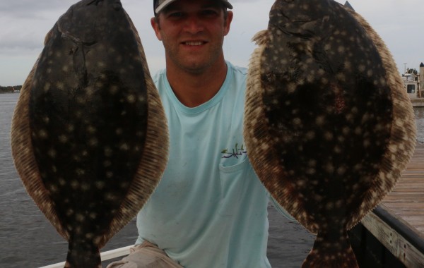 Chip Dellinger with a couple of Stud Flounder