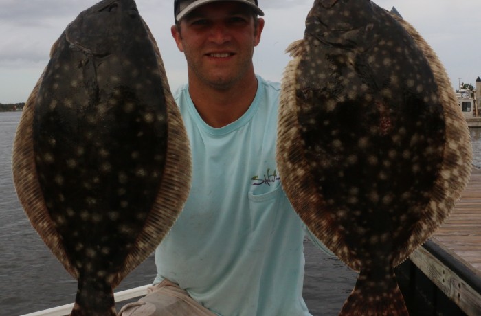 Chip Dellinger with a couple of Stud Flounder