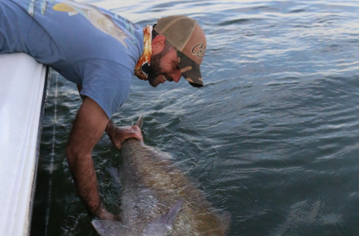 Jonathan releasing a true river monster