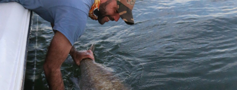 Jonathan releasing a true river monster