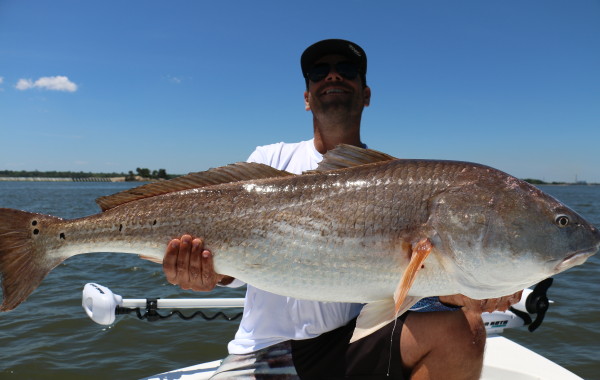 Chris of Reel Skins Fishing Apparel struggling with gravity