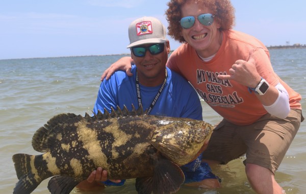 Robert with a rare Mayport Goliath Grouper