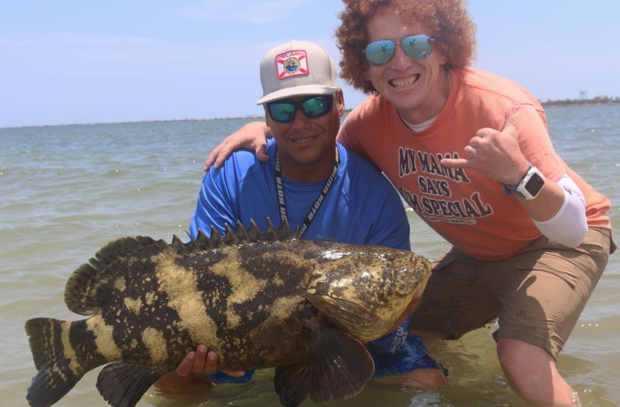 Robert with a rare Mayport Goliath Grouper