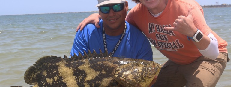 Robert with a rare Mayport Goliath Grouper
