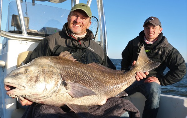 Ken with a giant Black Drum