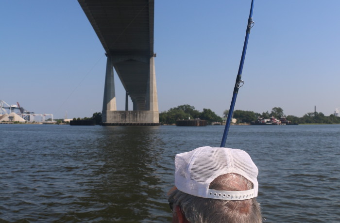 Bill Dance fighting a monster Bull Red during our filming last May
