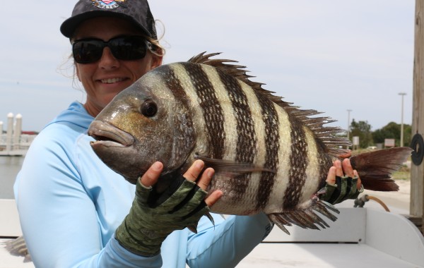 Anna Crowder with a 10 pound Sheepzilla