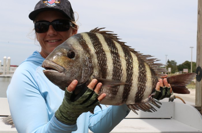 Anna Crowder with a 10 pound Sheepzilla
