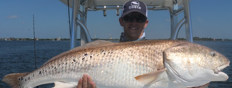Miles with a giant Bull Red