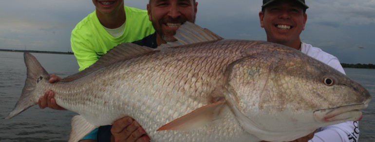 Rob Chapman of 360 Outdoors and crew with a Massive Bull Red