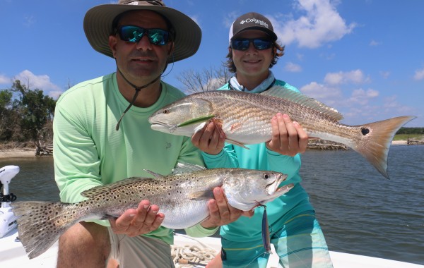 Doubled up on a stud Speckled Trout and upper slot Red Fish