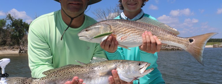 Doubled up on a stud Speckled Trout and upper slot Red Fish