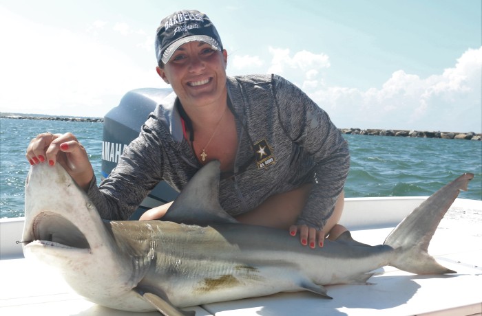 5 foot Black Tip on deck